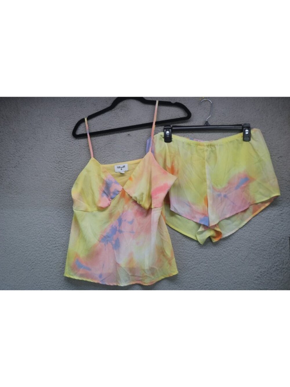 Diane Von Furstenberg Cami & Short Pajama Set-Medium-Pastels-Designer-Tie Dye